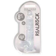 Shots Media BV Прозрачный фаллоимитатор Realrock Crystal Clear 8 inch - 21 см. (прозрачный)