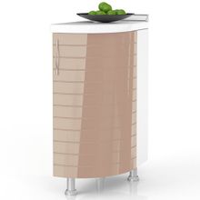 Любимый Дом Кухня Анастасия тип 3 Капучино Белый глянец 718.833 Стол-окончание с гнутым фасадом 32 см. ID - 287118