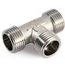 Тройник Stout 1 2X1 2X1 2 никелированный с наружной резьбой