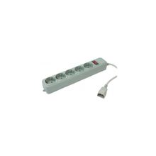 PC PET ap01006-e-g  1.8м ups plug 5 розеток серый