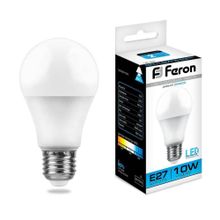 Feron Лампа светодиодная Feron E27 10W 6400K Шар Матовая LB-92 Шар 25459 ID - 235001