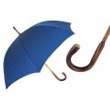 Pasotti - Зонт мужской синий в полоску, ручка под дерево, классика.
