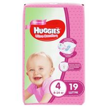 Huggies Ultra Comfort 4 (8-14 кг) для девочек 19 шт