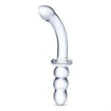 Прозрачный ребристый двусторонний стимулятор Ribbed G-Spot - 20 см. прозрачный