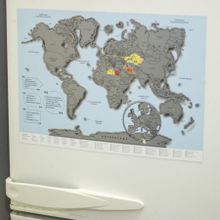 Магнитная стиральная карта Мира на холодильник