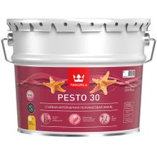 ТИККУРИЛА Песто 30 база A белая эмаль по металлу и дереву (9л)   TIKKURILA Pesto 30 base A эмаль по металлу и дереву полуматовая (9л)