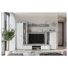 SV-мебель Гостиная МГС 5 Цемент светлый   Белый