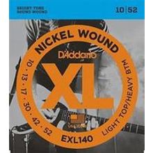 EXL140 XL NICKEL WOUND Струны для электро-гитары Light Top Heavy Bottom 10-52 D`Addario