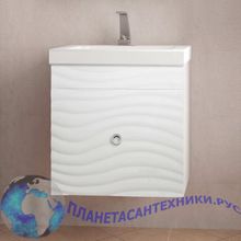 Тумба с раковиной Style Line подвесная Вероника 60, Next 60, Люкс белая, PLUS