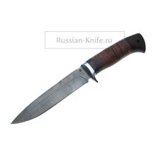 Нож Пехотный-2 (дамасская сталь), кожа+силумин
