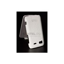 Чехол-книжка Clever Case Leather Shell для HTC Sensation (тесненая кожа, белая)