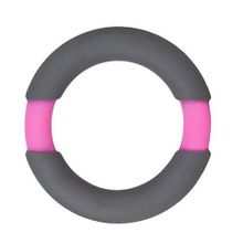 Dream Toys Серое эрекционное кольцо NEON STIMU RING 37MM GREY PINK (серый)
