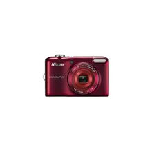 Nikon coolpix l28 20mpix красный 5x 3" 720p 27mb sdhc aa