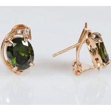 Серьги с перидотом "Полумесяц"