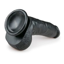  Черный фаллоимитатор Realistic Dildo - 20 см.