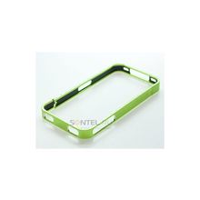 Бампер алюминиевый Cross line со стразами для iPhone 4 4S Green