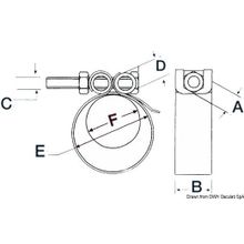 Osculati Heavy Duty hose clamp AISI 316 226 238 mm, 18.025.19