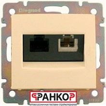 Legrand розетка 2 ная RJ45 UTP5e +RJ11 слоновая кость VLN 695329