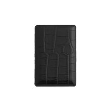 031-790002 - Футляр для визиток 65х95 металл (хром) отдел. нат. кожа черный, тисн.«кроко»