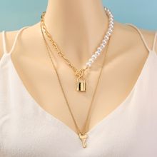 Многослойное колье "Замок и ключик" (арт. 83261-9)