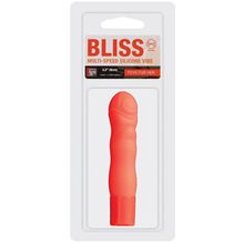 Оранжевый мини-вибромассажёр NEON BLISS VIBRATOR - 9 см.