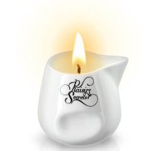 Массажная свеча с ароматом ванили Bougie Massage Gourmande Vanille - 80 мл. Белый