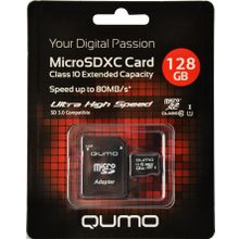 Карта памяти MicroSDXC QUMO  128 GB с адаптером