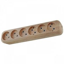 Колодка розеточная   ЭКО 6-местный, сосна, SQ1806-0056 |  код. SQ1806-0056 |  TDM