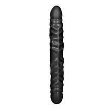 California Exotic Novelties Черный двусторонний фаллоимитатор Veined Double Dong 12 - 30 см.