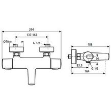 Термостат Ideal Standard Ceratherm 100 New A4623AA для ванны с душем