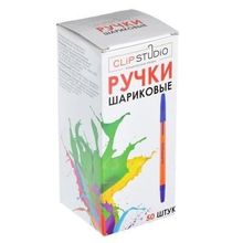 ClipStudio Ручка шариковая синяя, с желтым корпусом, линия 0,7 мм Синий