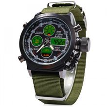 Часы Армейские AMST Зеленый + подарочная упаковка