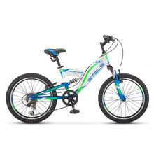 20" STELS Mustang V 2019 (6ск, стал, двухподвес, Vbr, Shimano - Shimano TY21 трещотка 6ск)(V010, рама 13", белый)