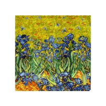 Шелковый платок. ван гог. ирисы-1 (синие)