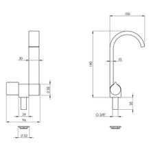 TREM Кран водопроводный складной одновентильный Trem Rubinetto N0119098 190 x 98 мм