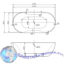 Ванна акриловая отдельностоящая BELBAGNO BB28