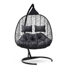 Кресло кокон подвесное SEVILLA TWIN черное + каркас