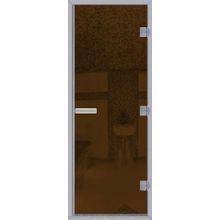 Дверь серия Хамам "Акма" стекло бронза (унив. коробка  с порогом алюминий под проем 700mm x 1900 mm 60 G 3 петли)