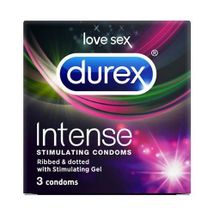 Рельефные презервативы со стимулирующей смазкой Durex Intense Orgasmic - 3 шт. (210859)
