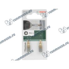 Оснастка для дрели шуруповерта - бита Bosch "Titanium" 2609255916, PH1, 25мм (2шт. уп.) [132214]