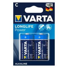 Батарейка C VARTA LR14 2BL LONGLIFE Power, щелочная, 2 шт, в блистере