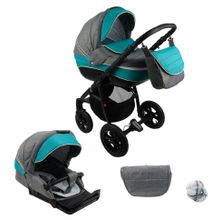 Коляска Adamex NEONEX серый+молочный+голубой TIP8C