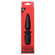 Черная анальная пробка с ручкой PUNISHMENT THORN SILICONE BUTT PLUG Черный