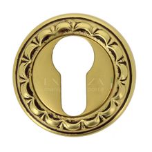 Накладка под цилиндр дверная Extreza CYL R02 французское золото + коричневый F59