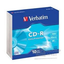 Verbatim Диски CD-R 700Mb 48-х 52-х Slim case, 10шт. 43415