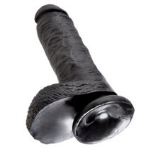 Чёрный фаллоимитатор 8  Cock with Balls - 21,3 см. Черный