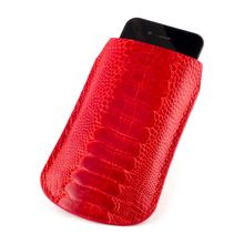 Чехол для iPhone из кожи ноги страуса, цвет: красный