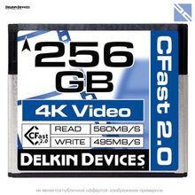 Карта памяти Delkin Devices 256GB 3500X CFast 2.0 560 - 495MB s  DDCFST560256