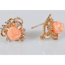 Серьги с кораллом "Феерия"