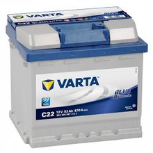 Аккумулятор автомобильный Varta Blue Dynamic C22 6СТ-52 обр. 208x175x190